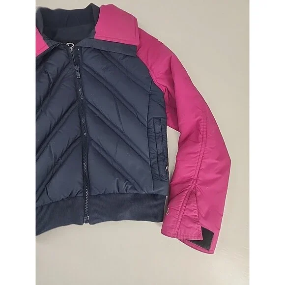 Vintage Roffe Size XS/S| Retro 80s Quilted Puffer Ski Jacket Fuscia Navy - Picture 4 of 8